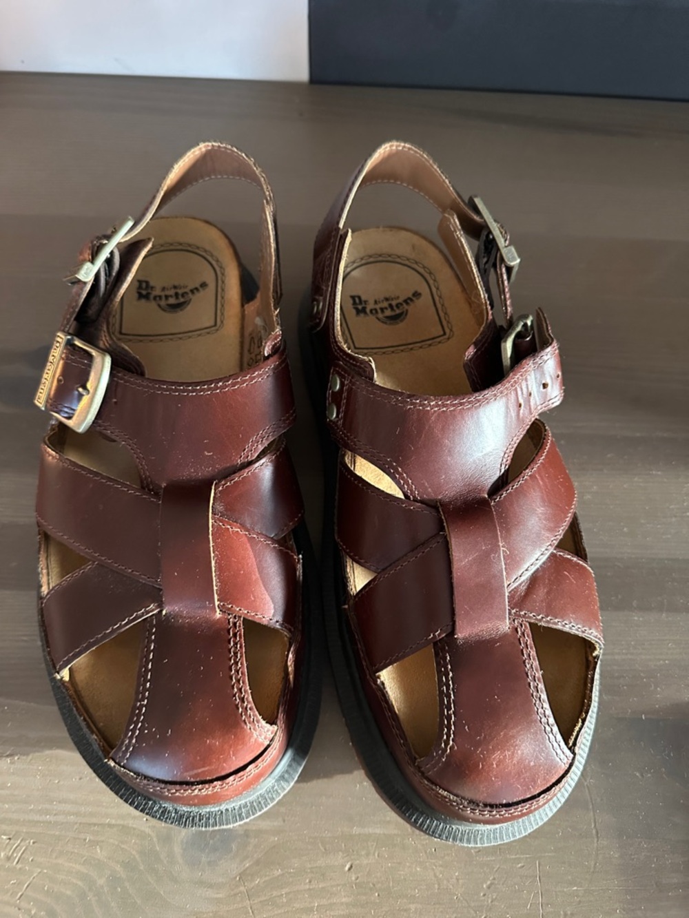 Dr. Martens Men's Dark Brown Leather Fisherman Sandals